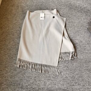 Elegant Beige Fringe Skirt